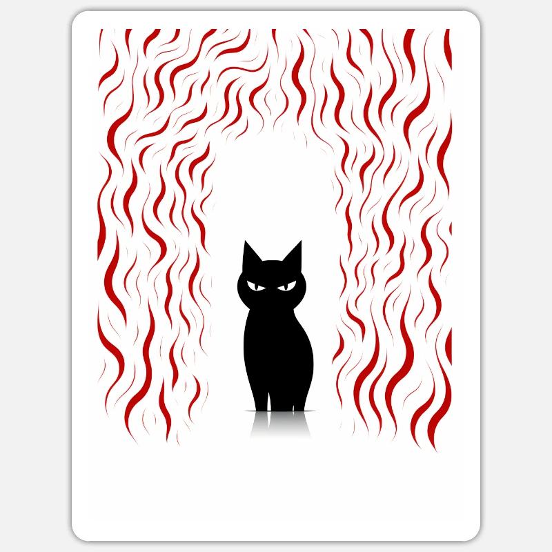 Katze mit schlechter Laune - Sticker Größe S (10 x 10 cm) - Mattweiß