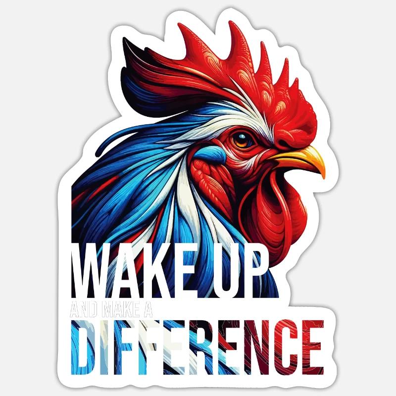 WAKE UP AND MAKE A DIFFERENCE-DB - Sticker size S (10 x 10 cm) - white matte