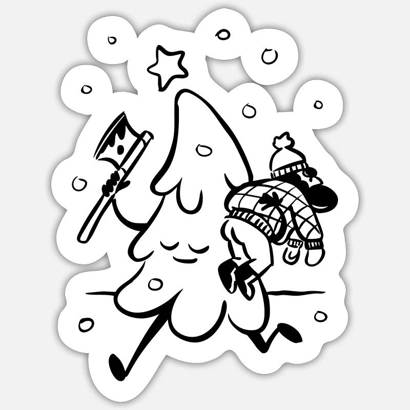 Reverse Christmas Tree - Sticker size S (10 x 10 cm) - white matte