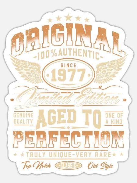 Original 1977 Jahrgang geboren Geburtstag Geschenk - Sticker Größe S (10 x 10 cm) - Mattweiß