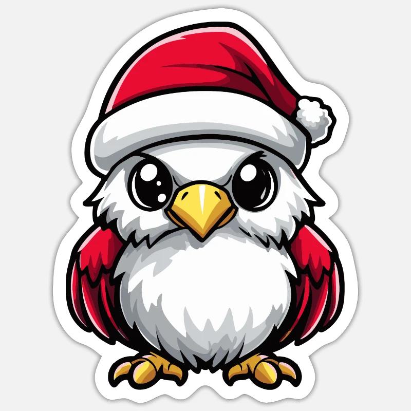 Eagle Christmas - Sticker size S (10 x 10 cm) - white matte