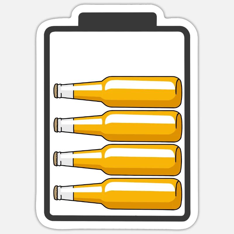 Beer Battery - Sticker size S (10 x 10 cm) - white matte