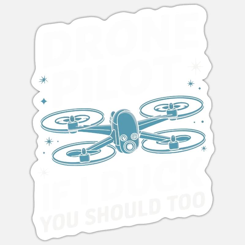 Drones Pilot Quadcopter Drone Sticker size S (10 x 10 cm)