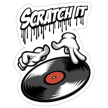 Scratch it - Sticker taille S (10 x 10 cm) - blanc mat - Devant
