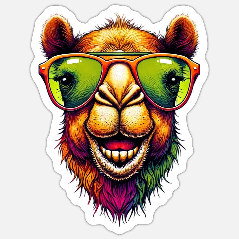 Kamel - Sticker Größe S (10 x 10 cm) - Mattweiß