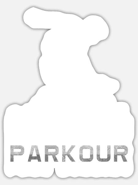 Parkour Sprung - Sticker Größe S (10 x 10 cm) - Mattweiß