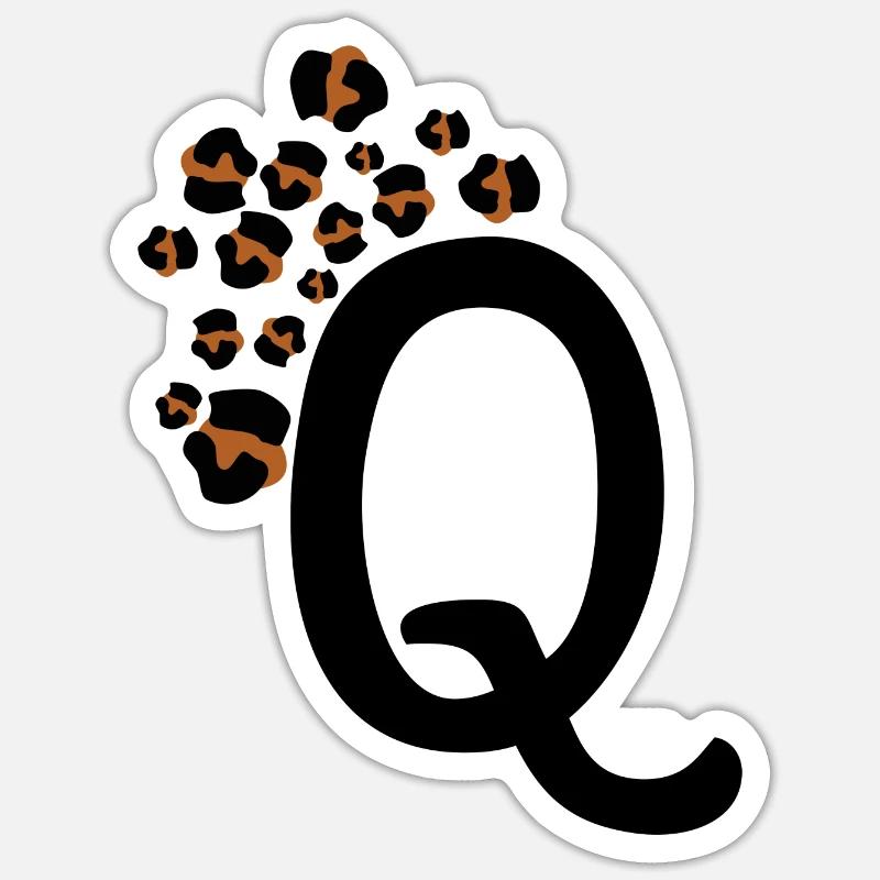 Letter q leopard patterns Sticker size S (10 x 10 cm)