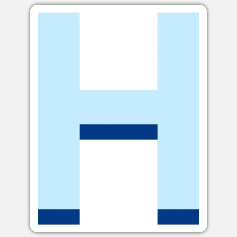 Pop und moderner blauer Buchstabe h Sticker Größe S (10 x 10 cm)