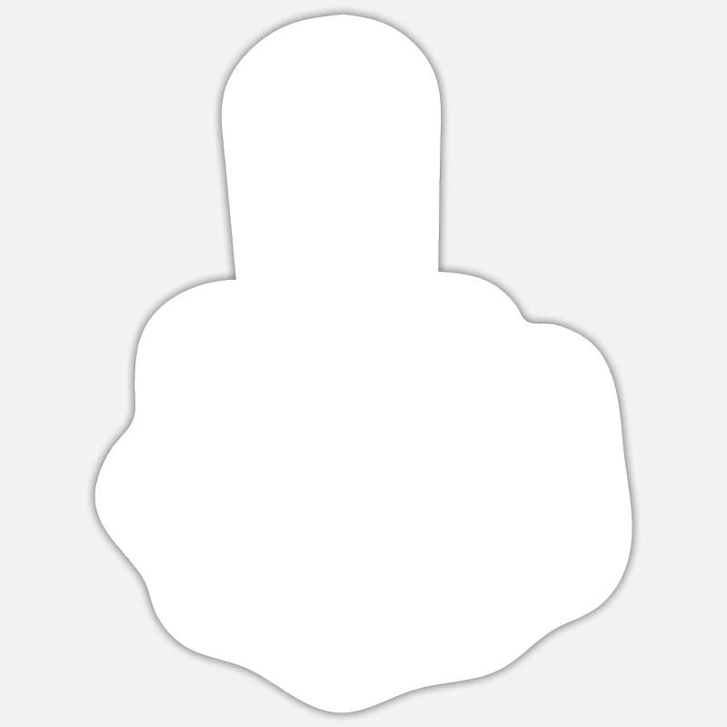 Mittelfinger - Sticker Größe S (10 x 10 cm) - Mattweiß