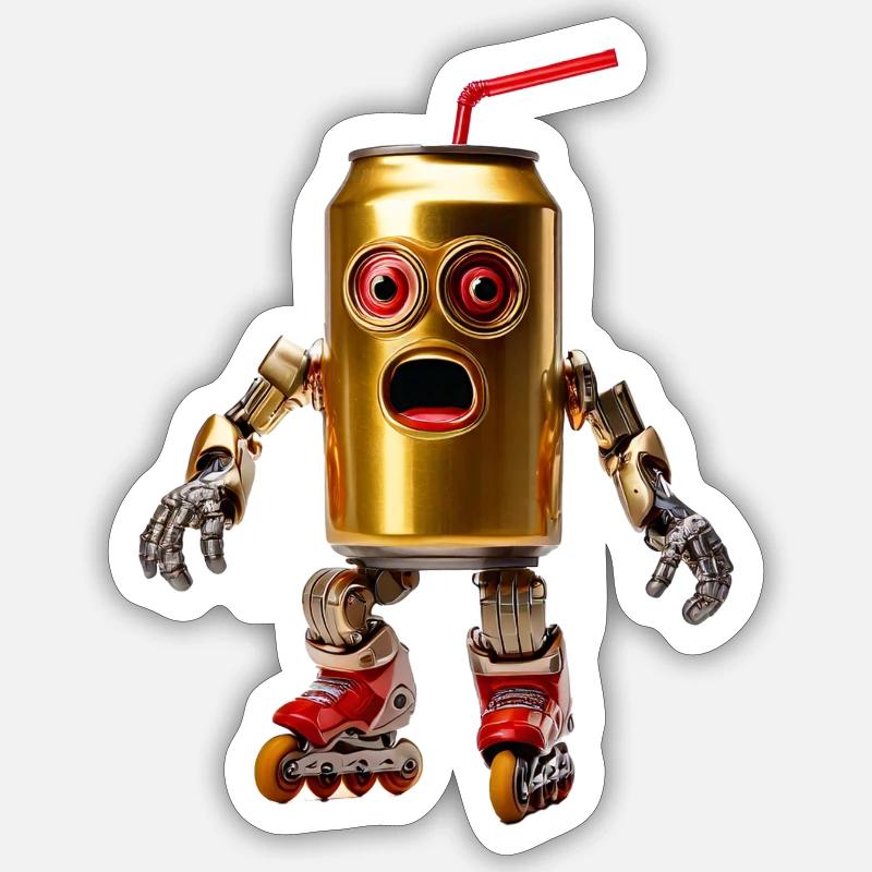 Bierdose mit Strohhalm Sticker Größe S (10 x 10 cm)