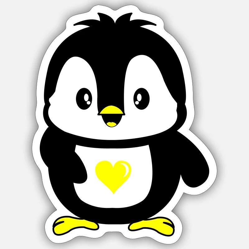 pinguin süß - Sticker Größe S (10 x 10 cm) - Mattweiß