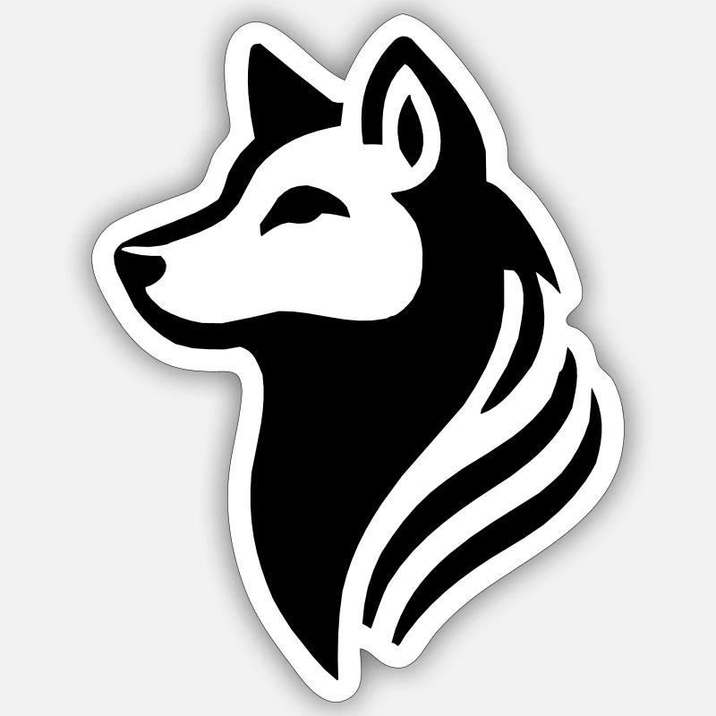 Hund - Sticker Größe S (10 x 10 cm) - Mattweiß
