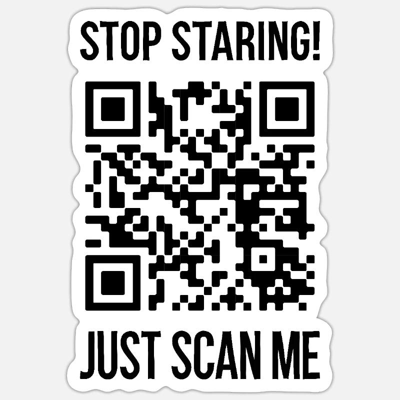 Scannez-moi le code QR pour vous motiver - Sticker taille S (10 x 10 cm) - blanc mat