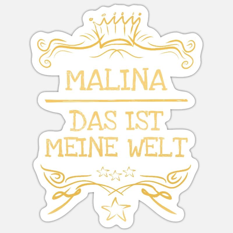 Mädchenname Malina - Sticker Größe S (10 x 10 cm) - Mattweiß
