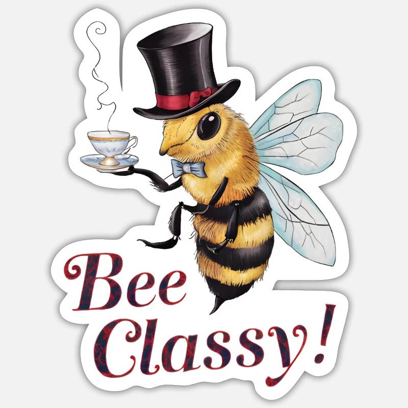 Bee Classy - Sticker Größe S (10 x 10 cm) - Mattweiß