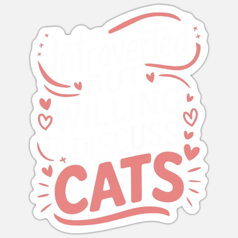 Introverti, antisocial, introverti - Sticker taille S (10 x 10 cm) - blanc mat