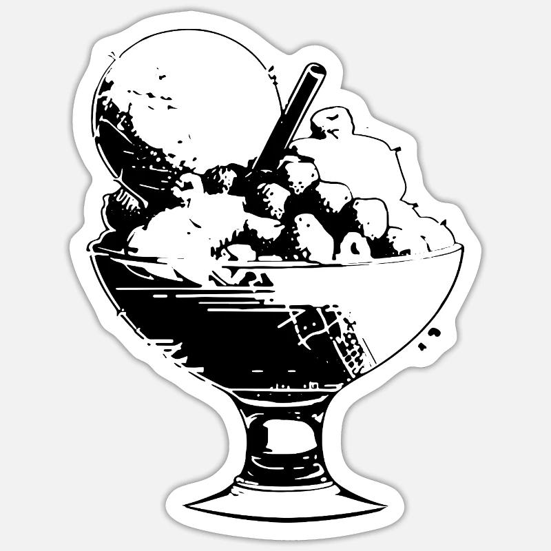 Sundae - Sticker størrelse S (10 x 10 cm) - mat hvid