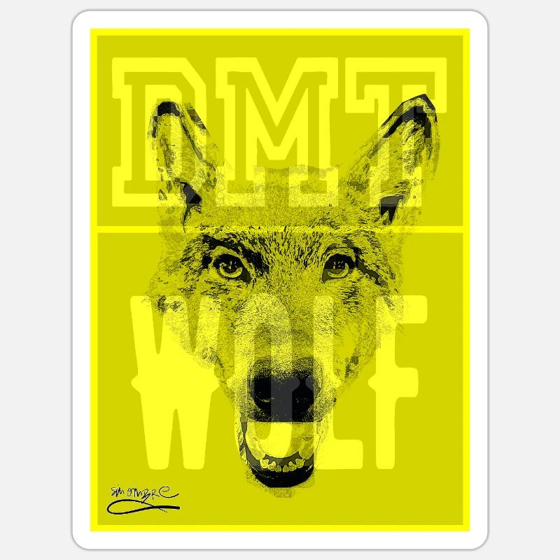 DMT WOLF - Sticker Größe S (10 x 10 cm) - Mattweiß