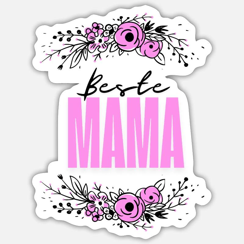 Beste Mama Geschenk - Sticker Größe S (10 x 10 cm) - Mattweiß