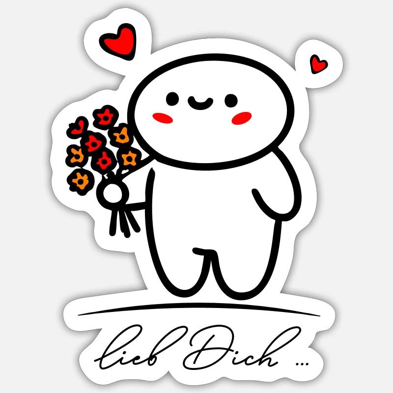 lieb Dich ... Sticker Größe S (10 x 10 cm)