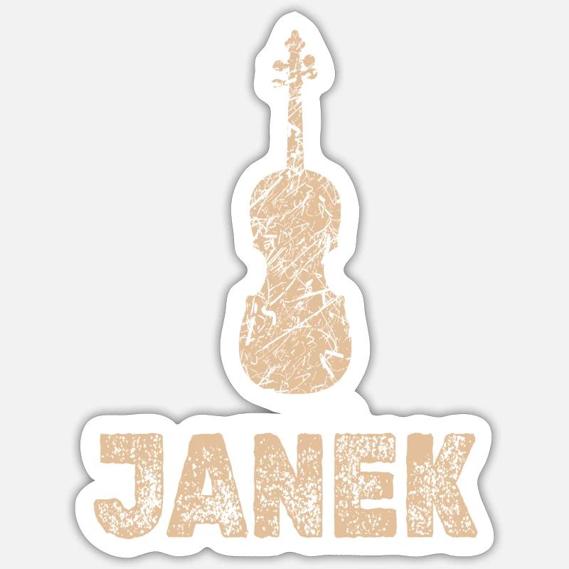 Janek as viola - Sticker size S (10 x 10 cm) - white matte