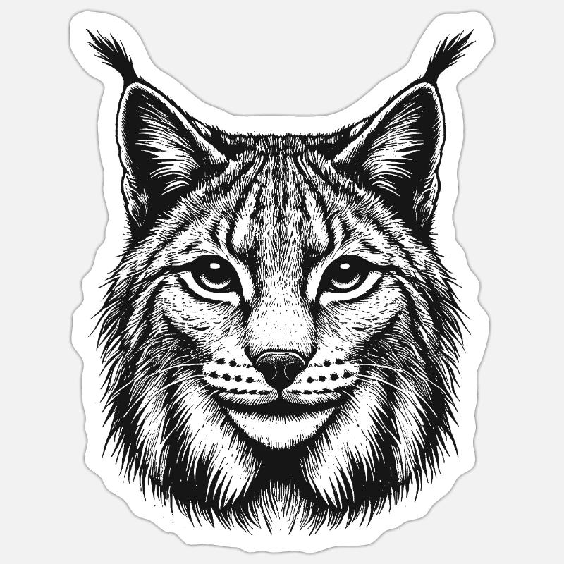 Luchs - Sticker Größe S (10 x 10 cm) - Mattweiß