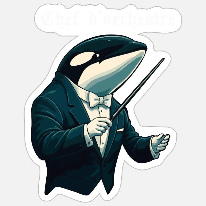 Dirigent - Sticker Größe S (10 x 10 cm) - Mattweiß
