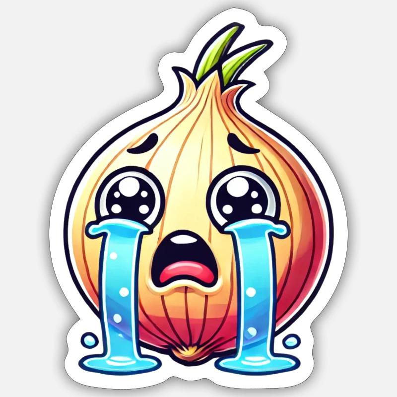 Weeping Onion – Fun Kitchen Design Sticker size S (10 x 10 cm)