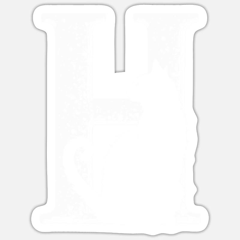 Buchstabe H mit Katze - Sticker Größe S (10 x 10 cm) - Mattweiß