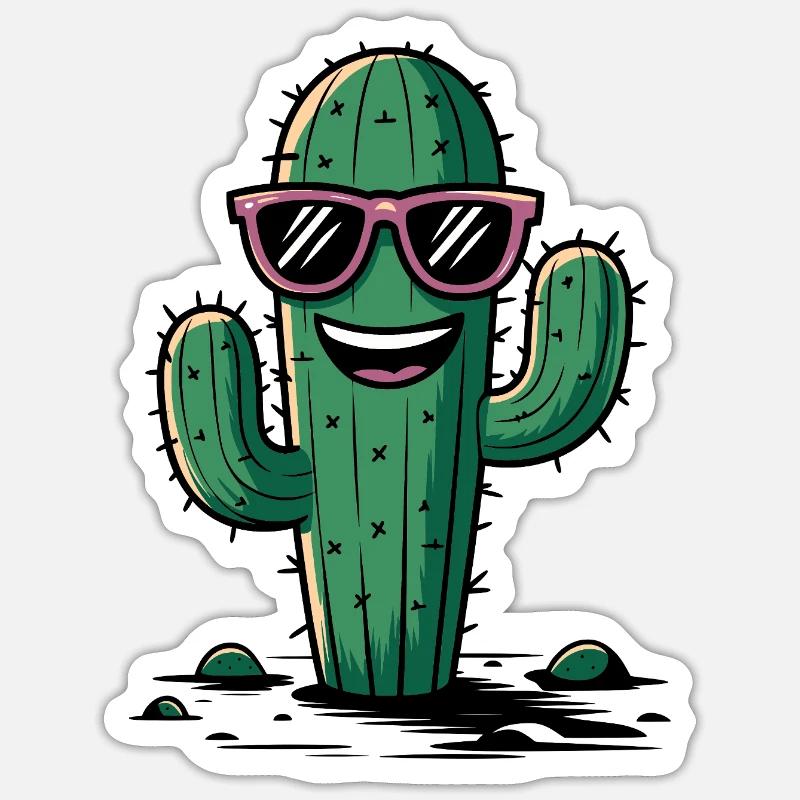 Cool Cactus - Sticker size S (10 x 10 cm) - white matte