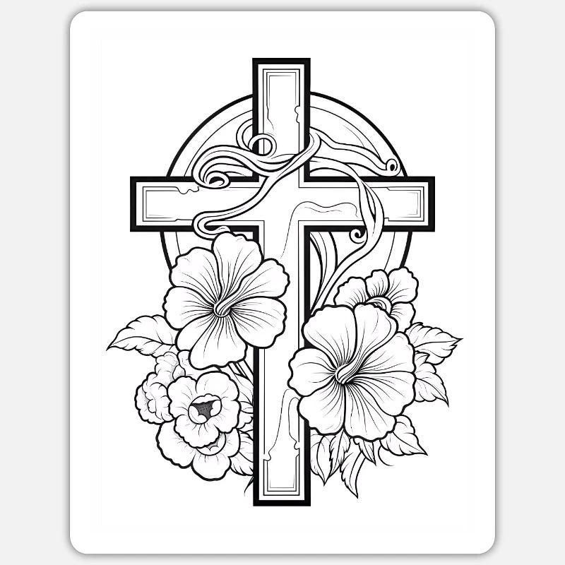 Gothic Tattoo Coloring Page Pattern Sticker size S (10 x 10 cm)