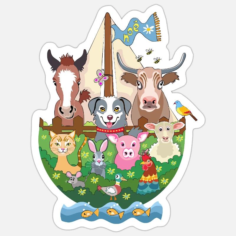Noah's Ark - Sticker size S (10 x 10 cm) - white matte