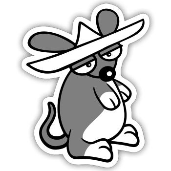 Maus großer Hut Sombrero Traurig Müde Gelangweilt - Sticker Größe S (10 x 10 cm) - Mattweiß - Vorne