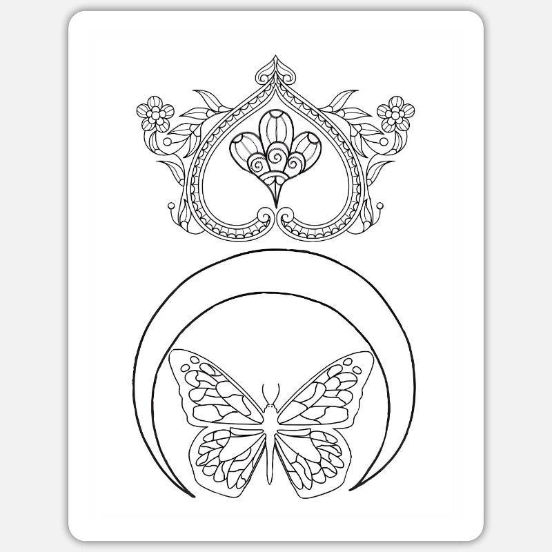 Gothic Tattoo #3 Coloring Page Pattern Sticker size S (10 x 10 cm)