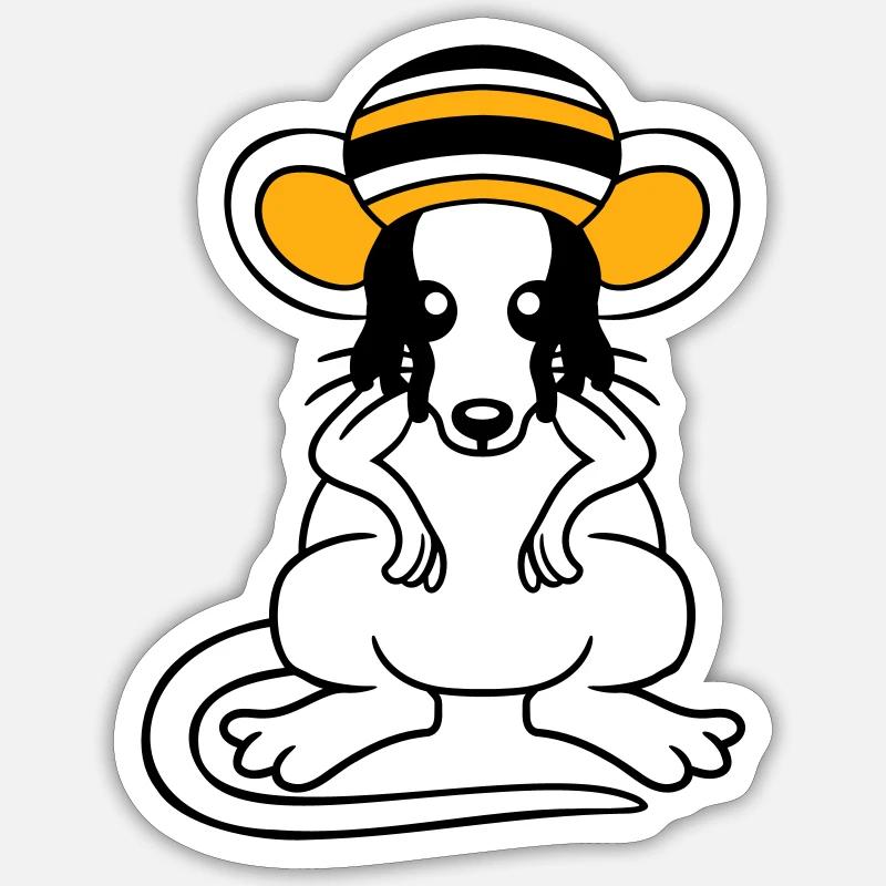 Mouse Raggae Jamaica Hat Rasta Lure Chill Hat Sticker size S (10 x 10 cm)