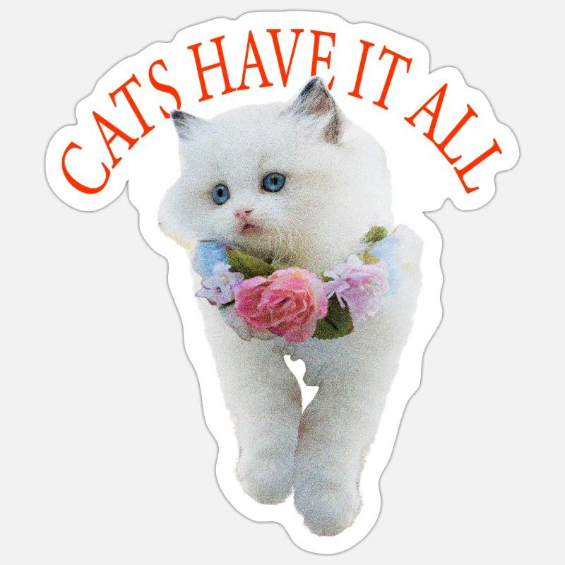 Sassy Cat - Sticker size S (10 x 10 cm) - white matte