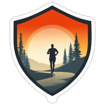 Trailrunner – Lauf frei durch die Natur - Sticker Größe S (10 x 10 cm) - Mattweiß - Vorne