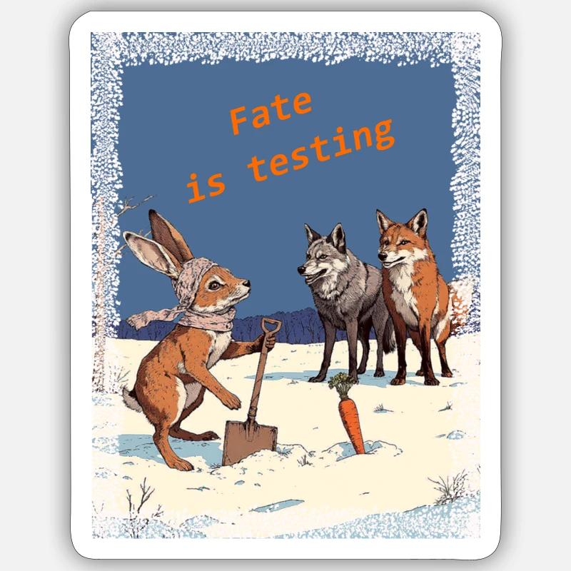 Prüfung des Schicksals - Sticker Größe S (10 x 10 cm) - Mattweiß