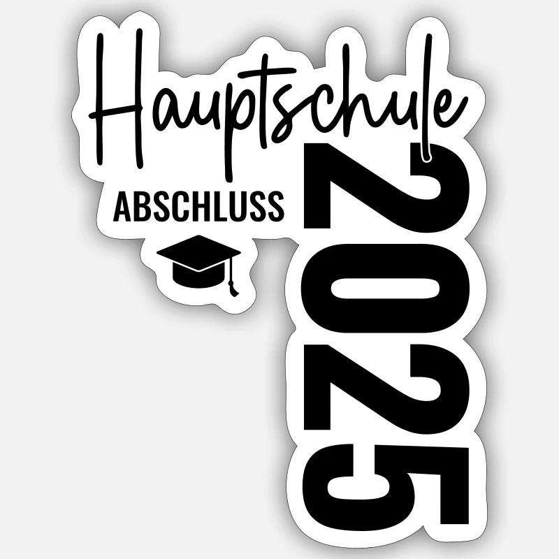 Abschluss 2025 Hauptschule - Sticker Größe S (10 x 10 cm) - Mattweiß