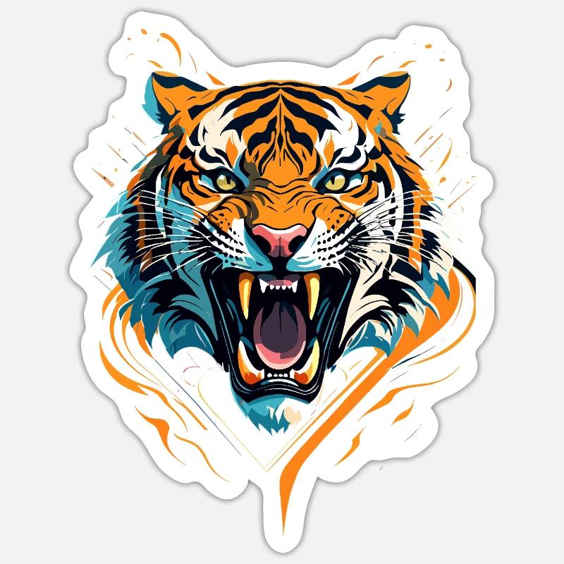 Fierce Tiger - Sticker size S (10 x 10 cm) - white matte