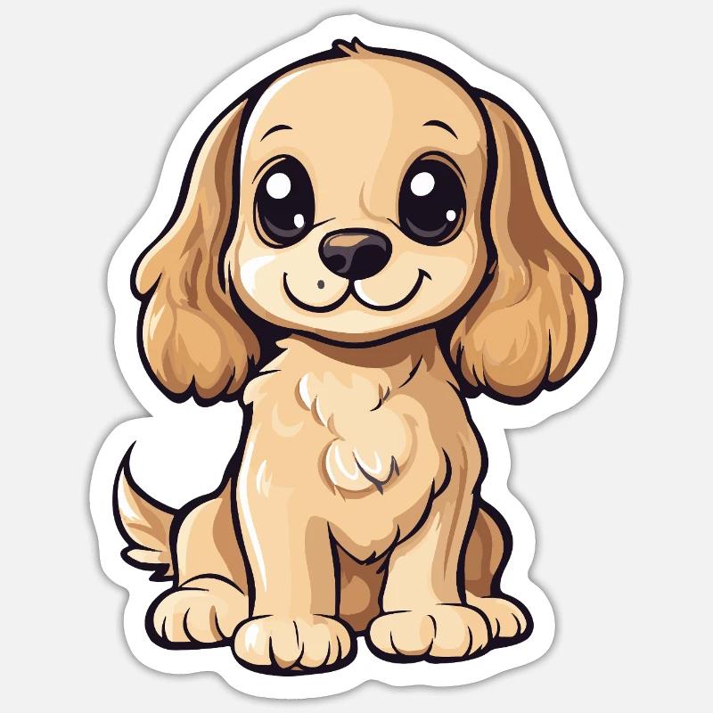 Cocker Spaniel Dog Cute - Sticker size S (10 x 10 cm) - white matte