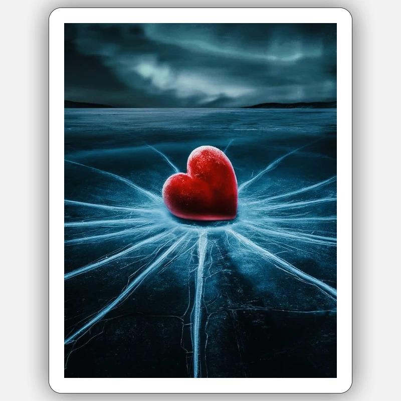 Heart on broken - Sticker size S (10 x 10 cm) - white matte