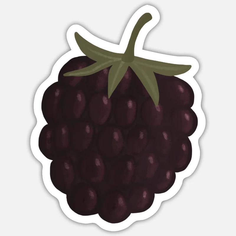 mûre - Sticker taille S (10 x 10 cm) - blanc mat