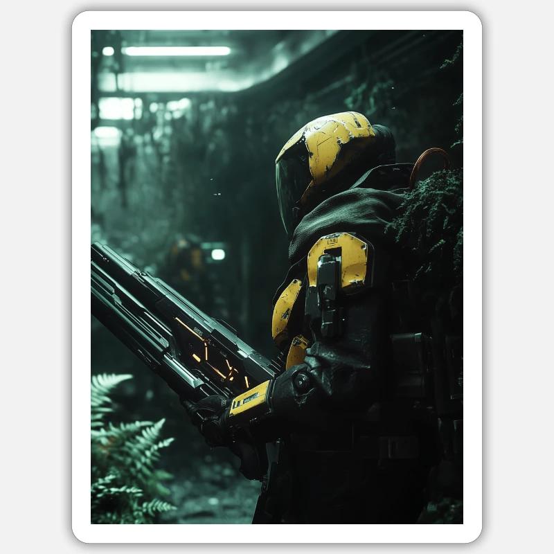 Sci Fi Warrior4 Sticker size S (10 x 10 cm)