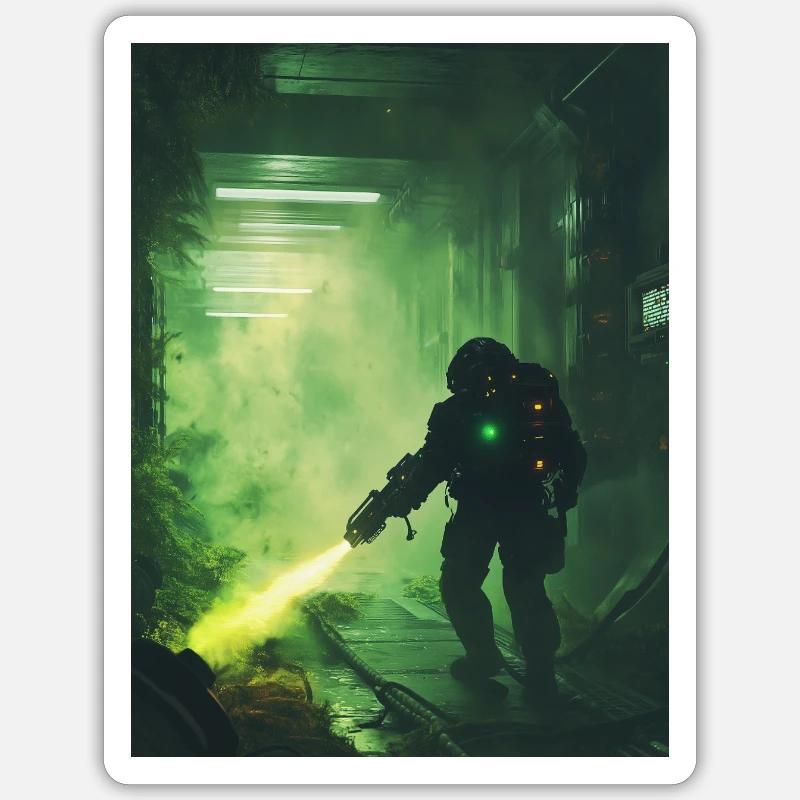 Sci Fi Krieger2 Sticker Größe S (10 x 10 cm)