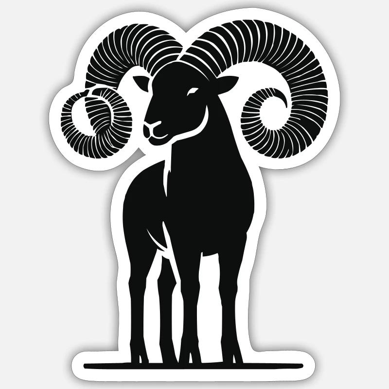 widder - Sticker Größe S (10 x 10 cm) - Mattweiß