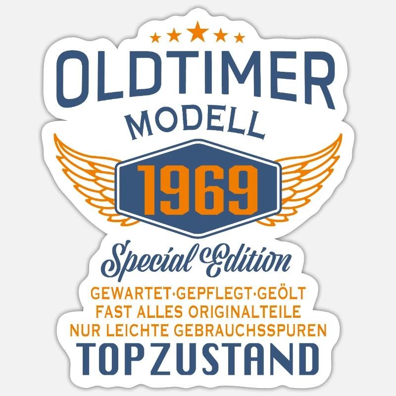 Oldtimer Modell 1969 Sticker Größe S (10 x 10 cm)