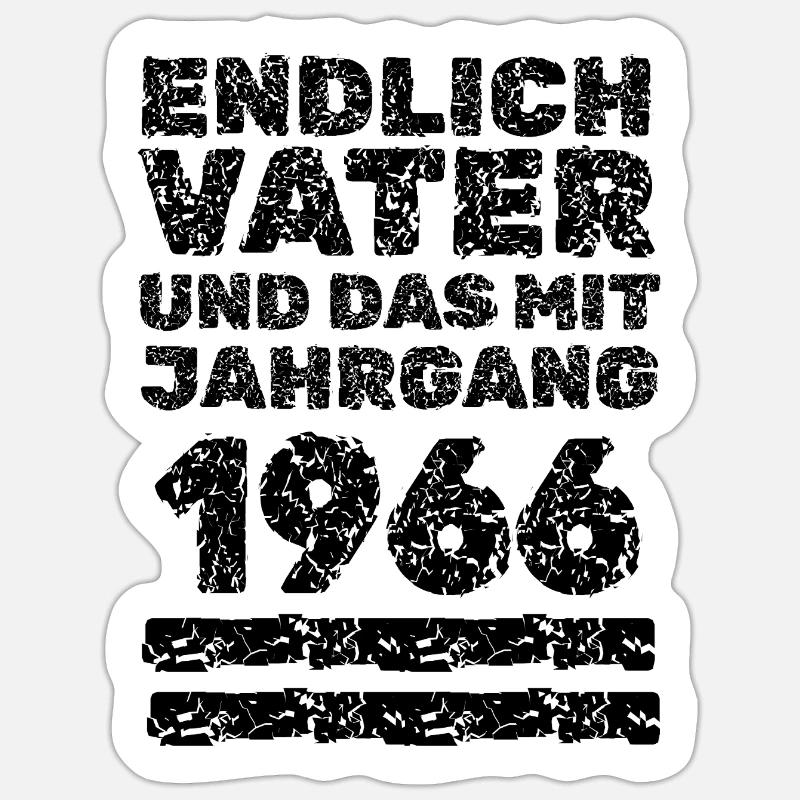 Vater 1966 - Sticker Größe S (10 x 10 cm) - Mattweiß