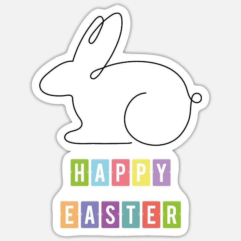 Joyeuses Pâques 2 - Sticker taille S (10 x 10 cm) - blanc mat