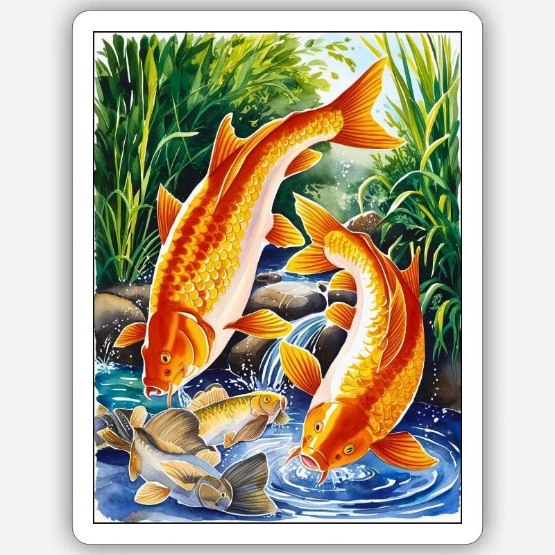 Carp - Sticker size S (10 x 10 cm) - white matte